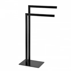 Wadiga Rangements Salle De Bain Porte-serviettes à Poser En Métal Noir H82cm