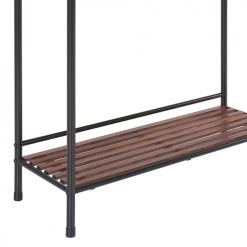 Beliani Rangements Salle De Bain Porte-serviettes Avec étagère 72 X 85 Cm Noir Et Bois Foncé -Rangements déco Soldes porte serviettes avec etagere 72 x 85 cm noir et bois fonce 4