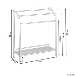 Beliani Rangements Salle De Bain Porte-serviettes Avec étagère 72 X 85 Cm Noir Et Bois Foncé -Rangements déco Soldes porte serviettes avec etagere 72 x 85 cm noir et bois fonce 5