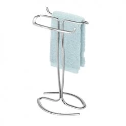 IDesign Rangements Salle De Bain Porte-serviettes De Main Sur Pieds En Acier - Argent