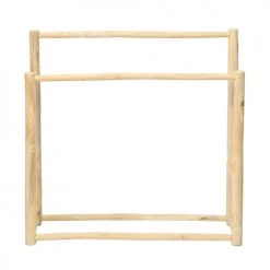 Bazar Bizar Rangements Salle De Bain Porte-serviettes En Bois De Teck Naturel 90x90 -Rangements déco Soldes porte serviettes en bois de teck naturel 90x90 3
