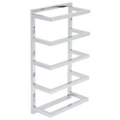 Beliani Rangements Salle De Bain Porte-serviettes Mural Acier Argenté 5 Barres 31 X 57 Cm