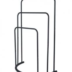 Wadiga Rangements Salle De Bain Porte Serviettes Sur Pied 3 Bras En Métal Noir H75cm