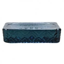 Sensei Maison Rangements Salle De Bain Portesavon En Verre Recyclé Indigo 12x9x3 Cm
