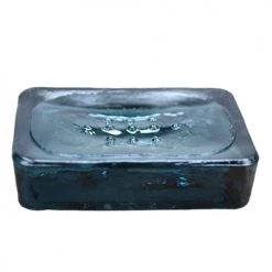 Sensei Maison Rangements Salle De Bain Portesavon En Verre Recyclé Silver Gris 12x9x3 Cm