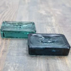 Sensei Maison Rangements Salle De Bain Portesavon En Verre Recyclé Silver Gris 12x9x3 Cm -Rangements déco Soldes portesavon en verre recycle silver gris 12x9x3 cm 4