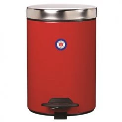 Rossignol Rangements Salle De Bain Poubelle 3L DUO En Métal Rose Framboise