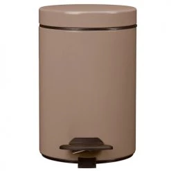 Rossignol Rangements Salle De Bain Poubelle 3L En Métal Beige Foncé -Rangements déco Soldes poubelle 3l en metal beige fonce 2