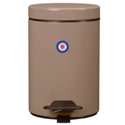 Rossignol Rangements Salle De Bain Poubelle 3L En Métal Beige Foncé -Rangements déco Soldes poubelle 3l en metal beige fonce 4