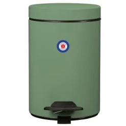 Rossignol Rangements Salle De Bain Poubelle 3L En Métal Corail -Rangements déco Soldes poubelle 3l en metal vert pistache 1