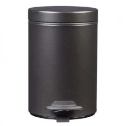 Rossignol Rangements Salle De Bain Poubelle à Pédale 3L En Métal Gris Foncé -Rangements déco Soldes poubelle a pedale 3l en metal gris fonce 2