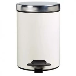 Rossignol Rangements Salle De Bain Poubelle à Pédale Couvercle En Métal Blanc -Rangements déco Soldes poubelle a pedale couvercle en metal blanc 2
