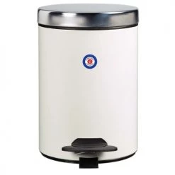 Rossignol Rangements Salle De Bain Poubelle à Pédale Couvercle En Métal Blanc