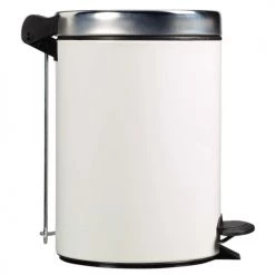 Rossignol Rangements Salle De Bain Poubelle à Pédale Couvercle En Métal Blanc -Rangements déco Soldes poubelle a pedale couvercle en metal blanc 3