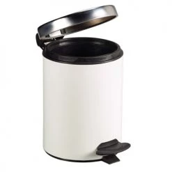 Rossignol Rangements Salle De Bain Poubelle à Pédale Couvercle En Métal Blanc -Rangements déco Soldes poubelle a pedale couvercle en metal blanc 5