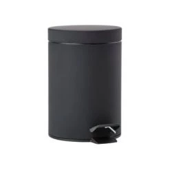 Zone Denmark Rangements Salle De Bain Poubelle à Pédale En Acier Noir -Rangements déco Soldes poubelle a pedale en acier noir 1