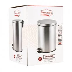 Menastyl Rangements Salle De Bain Poubelle Cylindrique En Acier Inoxydable 3L -Rangements déco Soldes poubelle cylindrique en acier inoxydable 3l 1