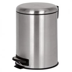 Kitchen Move Rangements Salle De Bain Poubelle De Salle De Bain à Pédale Acier Inoxydable Argent 5 L