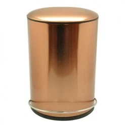 Home Bain Rangements Salle De Bain Poubelle De Salle De Bain à Pédale Métal Cuivre 5L