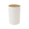Wadiga Rangements Salle De Bain Poubelle De Salle De Bain En Plastique Blanc Et Bambou 5L