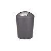 Kela Rangements Salle De Bain Poubelle De Salle De Bain En Plastique Gris Et Argent 5L