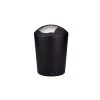 Kela Rangements Salle De Bain Poubelle De Salle De Bain En Plastique Noir Et Argent 5L -Rangements déco Soldes poubelle de salle de bain en plastique noir et argent 5l