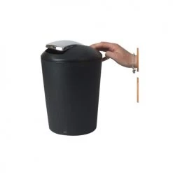 Kela Rangements Salle De Bain Poubelle De Salle De Bain En Plastique Noir Et Argent 5L -Rangements déco Soldes poubelle de salle de bain en plastique noir et argent 5l 2