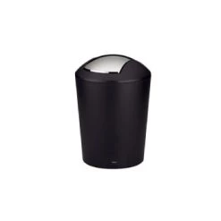 Kela Rangements Salle De Bain Poubelle De Salle De Bain En Plastique Gris Et Argent 5L -Rangements déco Soldes poubelle de salle de bain en plastique noir et argent 5l 4