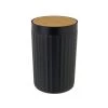 Wadiga Rangements Salle De Bain Poubelle De Salle De Bain En Plastique Noir Et Bambou 5L -Rangements déco Soldes poubelle de salle de bain en plastique noir et bambou 5l