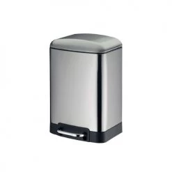 Kela Rangements Salle De Bain Poubelle De Salle De Bain Rectangulaire En Acier Inoxydable 6L