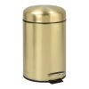 Wadiga Rangements Salle De Bain Poubelle De Salle De Bain Ronde Dorée à Pédale -Rangements déco Soldes poubelle de salle de bain ronde doree a pedale