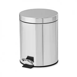 Compactor Rangements Salle De Bain Poubelle Métal Chromé 5L