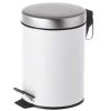Wadiga Rangements Salle De Bain Poubelle Ronde à Pédale En Métal Blanc 3L -Rangements déco Soldes poubelle ronde a pedale en metal blanc 3l