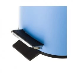 Wadiga Rangements Salle De Bain Poubelle Ronde à Pédale En Métal Bleu 3L -Rangements déco Soldes poubelle ronde a pedale en metal bleu 3l 2