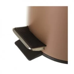 Wadiga Rangements Salle De Bain Poubelle Ronde à Pédale En Métal Marron 3L -Rangements déco Soldes poubelle ronde a pedale en metal marron 3l 2