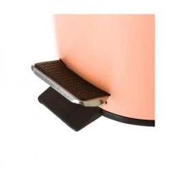 Wadiga Rangements Salle De Bain Poubelle Ronde à Pédale En Métal Orange 3L -Rangements déco Soldes poubelle ronde a pedale en metal orange 3l 3