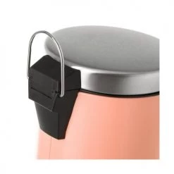 Wadiga Rangements Salle De Bain Poubelle Ronde à Pédale En Métal Orange 3L -Rangements déco Soldes poubelle ronde a pedale en metal orange 3l 4