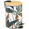 Five Simply Smart Rangements Salle De Bain Poubelle Salle De Bain Métal Couvercle Bambou Feuillage Exotique - 3L -Rangements déco Soldes poubelle salle de bain metal couvercle bambou feuillage exotique 3l