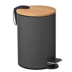 Five Simply Smart Rangements Salle De Bain Poubelle Salle De Bain Métal Vert Pétrole Couvercle Bambou - 3L -Rangements déco Soldes poubelle salle de bain metal gris couvercle bambou 3l 5