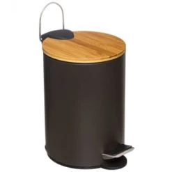 Five Simply Smart Rangements Salle De Bain Poubelle Salle De Bain Métal Vert Pétrole Couvercle Bambou - 3L -Rangements déco Soldes poubelle salle de bain metal noir couvercle bambou 3l 4