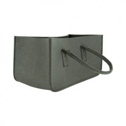 Present Time Porte-revues Et Caisses Range Magazine En Feutrine Avec 2 Anses Vert Taupe