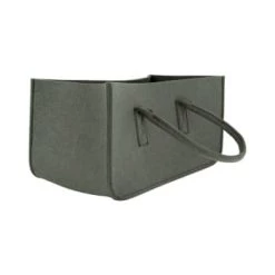 Present Time Porte-revues Et Caisses Range Magazine Gris -Rangements déco Soldes range magazine en feutrine avec 2 anses vert taupe 7