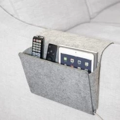 Kikkerland Porte-revues Et Caisses Rangement Côté De Canapé Feutre Gris -Rangements déco Soldes rangement cote de canape feutre gris 2