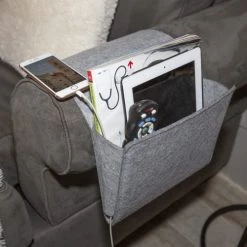 Kikkerland Porte-revues Et Caisses Rangement Côté De Canapé Feutre Gris -Rangements déco Soldes rangement cote de canape feutre gris 5