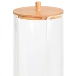 Wadiga Rangements Salle De Bain Rangement Disques Coton Acrylique Et Bambou - 7x7x18.5cm -Rangements déco Soldes rangement disques coton acrylique et bambou 7x7x18 5cm 2
