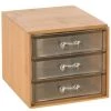 Wadiga Rangements à Bijoux Rangement Maquillage Bambou 3 Tiroirs Acrylique