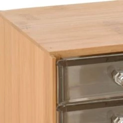 Wadiga Rangements à Bijoux Rangement Maquillage Bambou 3 Tiroirs Acrylique -Rangements déco Soldes rangement maquillage bambou 3 tiroirs acrylique 2