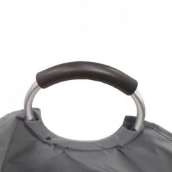 Meubletmoi Paniers Et Corbeilles Sac à Linge Pliable Rond En Tissu Gris Avec Poignées -Rangements déco Soldes sac a linge pliable rond en tissu gris avec poignees 3