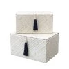 Casatera Set 2 Boîtes Rectangulaires Pandan Beige -Rangements déco Soldes set 2 boites rectangulaires pandan beige