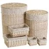 Unimasa Paniers Et Corbeilles Set 2 Panières Et 4 Corbeilles En Osier -Rangements déco Soldes set 2 panieres et 4 corbeilles en osier